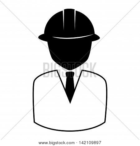enginner man suit tie helmet construction occupation worker vector graphic isolated and flat illustration