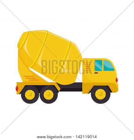 mixer concrete truck machinary cargo construction mix vector graphic isolated illustration