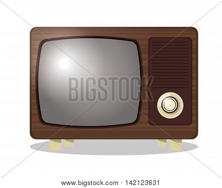 flat design retro tv icon vector illustration