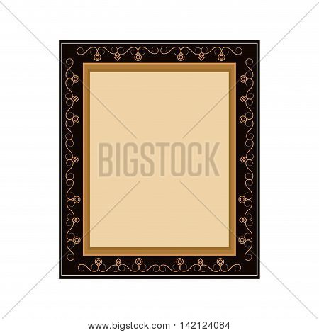 flat design artistic frame icon vector illustration
