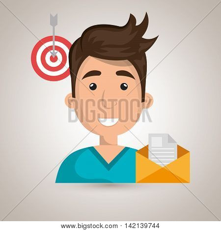 man message document icon vector illustration graphic