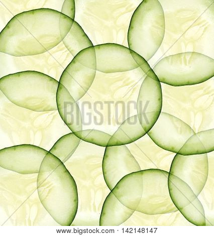 Cucumber can be healthy food or nature cosmetics for treatment skincare, cucumber slice isolated on white