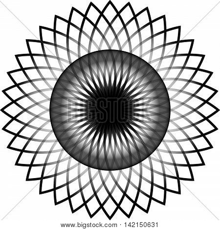 Vector Flower Pattern Black And White Circle