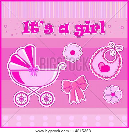 Children Postcard For A Girl At Birth