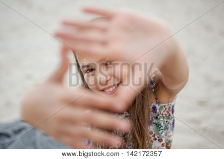 Girl Showing Hand Gestures