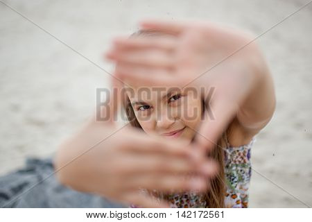 Girl Showing Hand Gestures