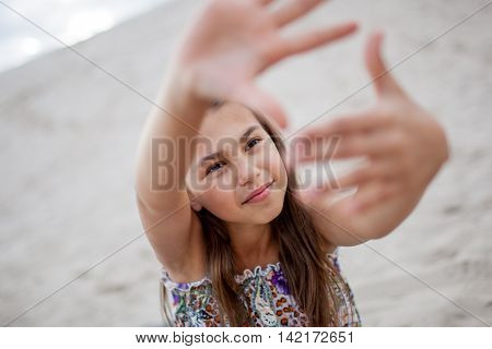 Girl Showing Hand Gestures