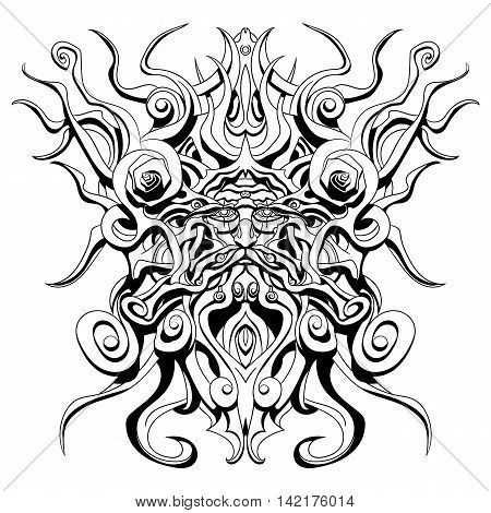 old devil, whose beard and hair are composed entirely of roots and branches