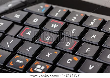 Gaming Keyboard Closeup Detail
