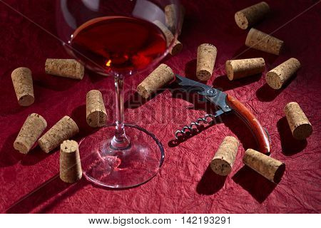 Red Wine And Corkscrew