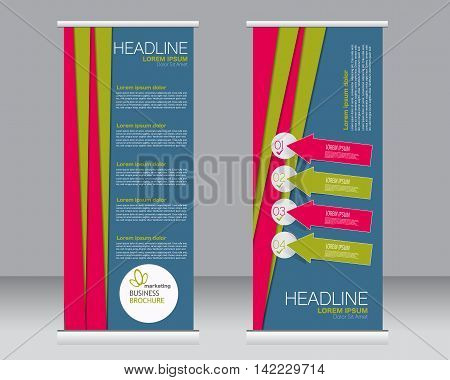 Roll Up Banner Stand Template. Abstract Background For Design,  Business, Education, Advertisement.