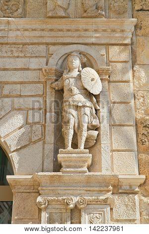 Detail of Giovene palace. Molfetta. Puglia. Italy.