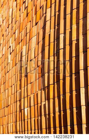 Texture consisting of clinker tiles Presspgraphic. Textured background. Blinds of clinker. Double skin facade.