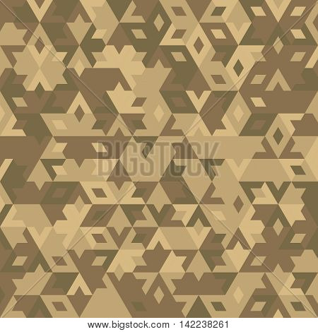 abstract geometric bege desert seamless background with colored triangles for textile, backdrop or banner