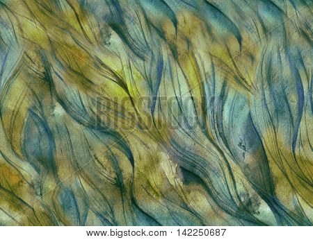 Hand-drawn watercolor seamless background. Abstract pattern looks like hair waves or threads. Texture for textiles packaging greeting cards scrapbooking.