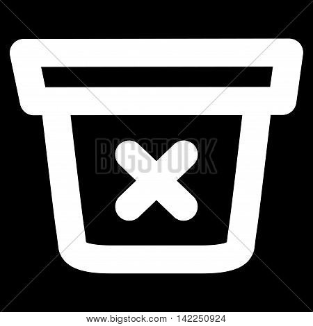 Remove Data vector icon. Style is linear flat icon symbol, white color, black background.
