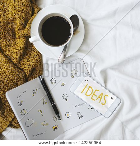 Ideas Lightbulb Musicnote Speech Icon Concept