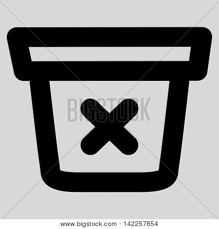 Remove Data vector icon. Style is stroke flat icon symbol, black color, light gray background.