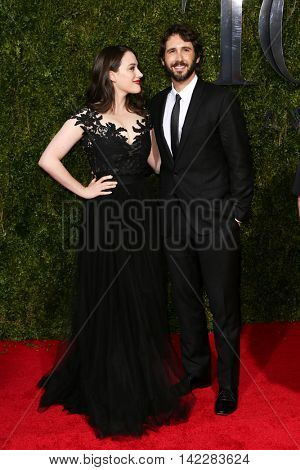 NEW YORK-JUN 7: Actress Cat Dennings (L) and singer Josh Groban attend American Theatre Wing's 69th Annual Tony Awards at Radio City Music Hall on June 7, 2015 in New York City.