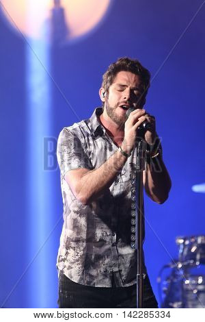 NEW YORK-SEPT 28: Country music artist Thomas Rhett performs at the iHeartRadio Album Release Party with Thomas Rhett on September 28, 2015 at the iHeartRadio Theater in New York City.