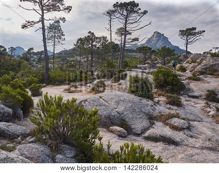 Mountains near Porto Veccio Corsica on a summer evening