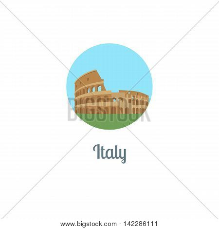 Italy landmark isolated round icon. Vector illustration