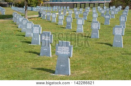 VAZEC SLOVAKIA - OCTOBER 30: Military cemetery from World war two on October 30 2015 in Vazec
