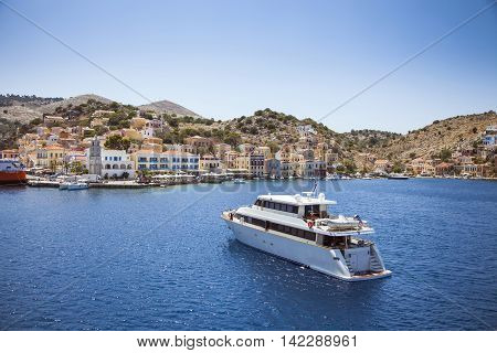 Ship In Deam Bay On Symi On Symi Island