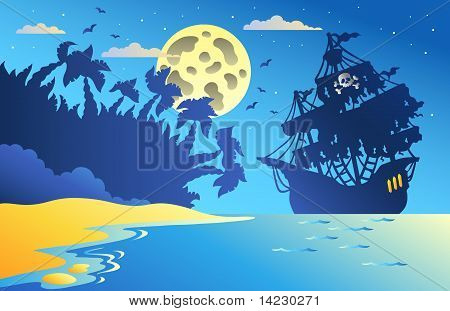 Korsan gemisi 2 ile gece manzarası