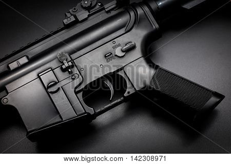 M4A1 assault rifle on black background,