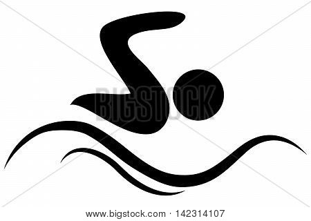 Swimming Icon symbol wave speed simplicity choice sport