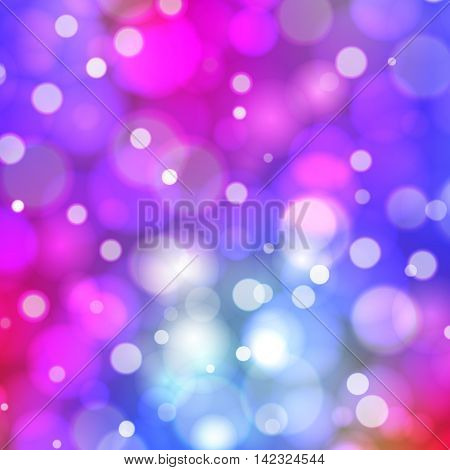 Abstract bokeh background. Brignt blurred lights wallpaper. Defocused image for web design and prints. Vector illustration. Shiny image.