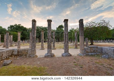 Palaestra in the archaeological site of Ancient Olympia.