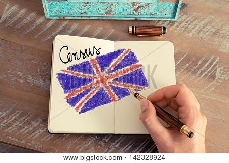 Census 2021 United Kingdom Written On Notebook Page