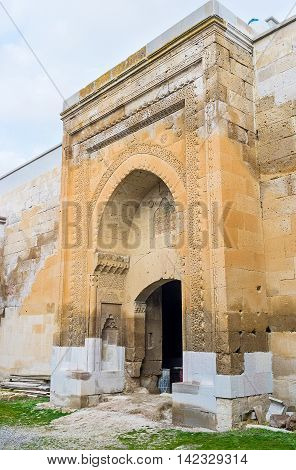 The Agzikarahan Caravan Saray was the typical roadside inn of Seljuk times it was built as the huge citadel that could defend the merchants and their property Agzikarahan Cappadocia Turkey.