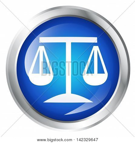 Glossy icon or button with weight scale symbol.