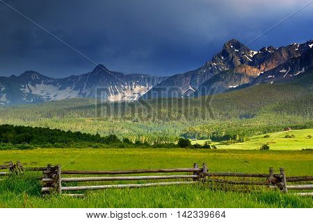 A Summer Storm Brings Rain Over The Colorado Rockies Along Last Dollar Road In Telluride
