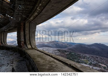 Landscape from Buzludzha - abandoned bulgarian communist party's building