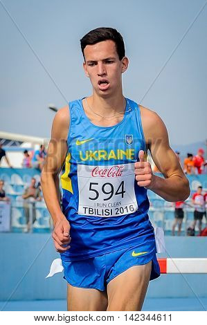 VYZHYHAN Bohdan during run steeplechase boys competition at the European Athletics Youth Championships in the Athletics Stadium Tbilisi Georgia 15 July 2016
