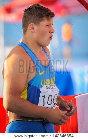 HAVRYLYUK Myhaylo from Ukraine during hammer throw boys competition at the European Athletics Youth Championships in the Athletics Stadium Tbilisi Georgia 14 July 2016
