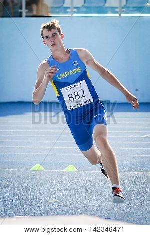 MOKRYAK Anton from Ukraine during high jump boys competition at the European Athletics Youth Championships in the Athletics Stadium Tbilisi Georgia 14 July 2016
