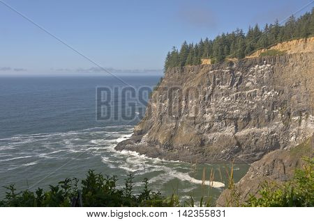 Cape Meares beach cliffs and surroundings Oregon