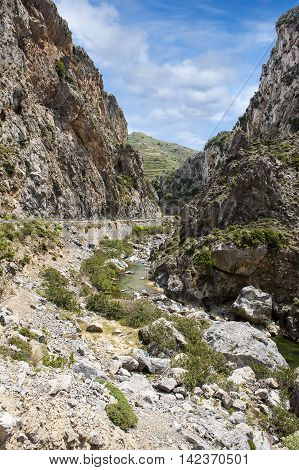 Beautiful landscape of Samaria Gorge. Crete, Greece