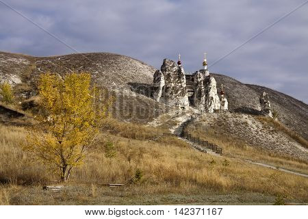 Cave monastery in the South part of Russia near the river Don.