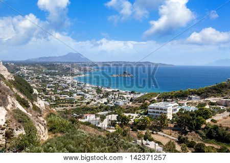 Overlooking view to Kos island landscape, Greece