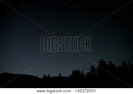 Perseid Memeor Showers over Manning Park near Hope, British Columbia, Canada