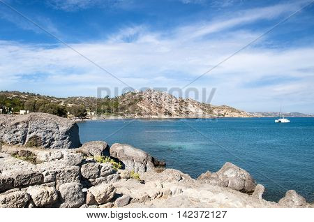 Antique ruins of Byzantine Basilica, Kos island, Greece
