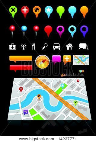 Ikony mapy GPS
