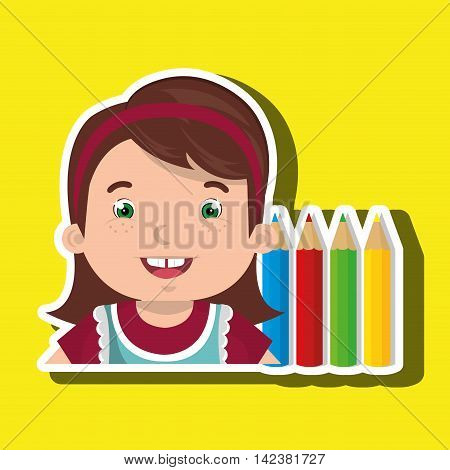 student colors notepad brushes vector illustration eps 10