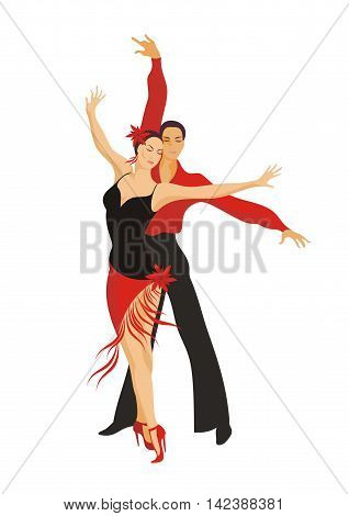 lady and gentleman dance paso doble. ballroom dancing couple